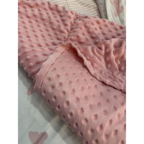 Beddy's Flutterby Pink White Stripped Twin Bedding Set Beddy Minky Girls Kids - Picture 15 of 15